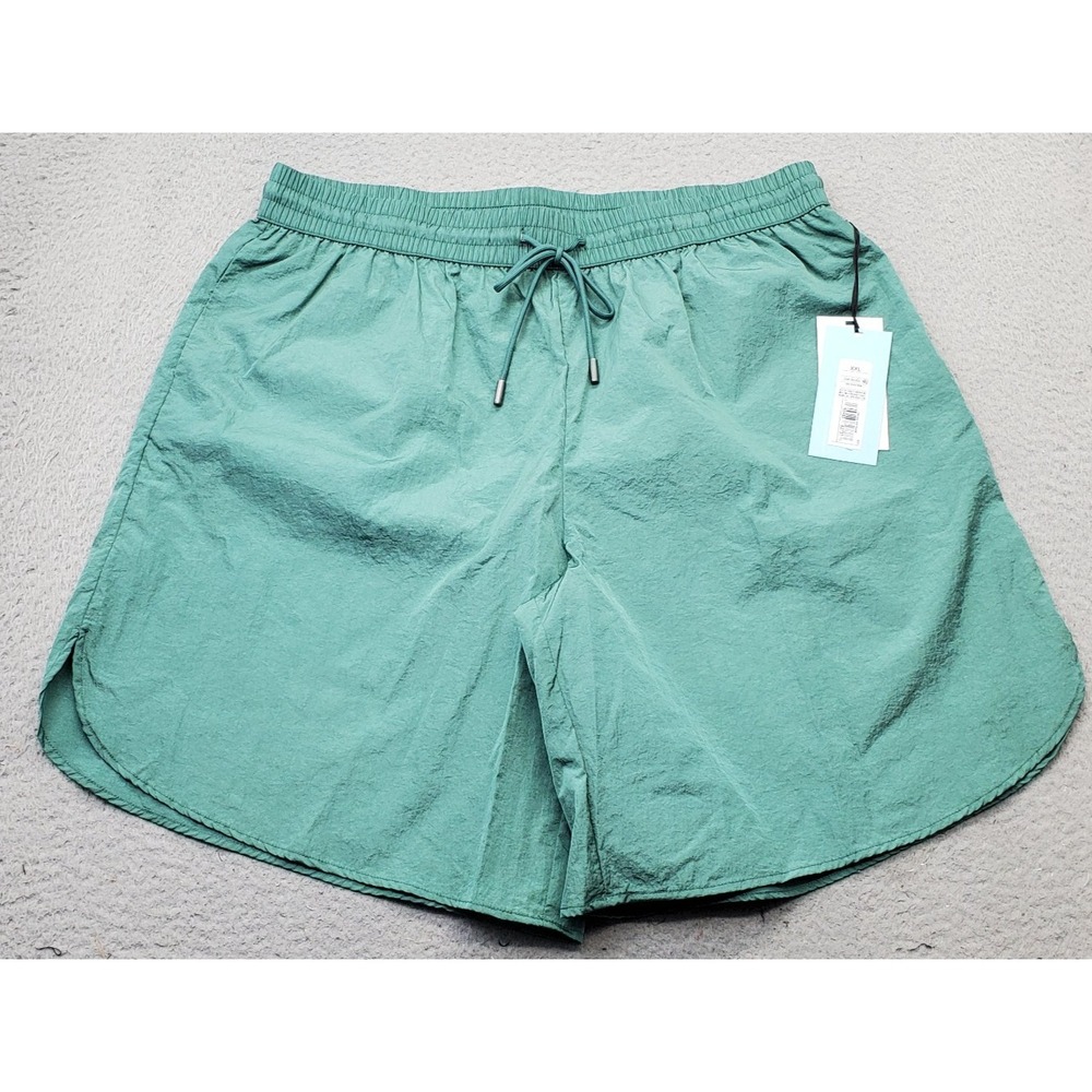 Future Collective Windbreaker Shorts Womens XXL Green Elastic Waist Dolphin Hem
